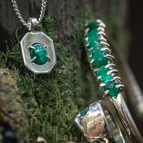 Silver Emerald Forest Green