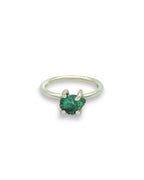 RAFU APPU Sterling SIlver and Emerald Stacking RIng