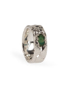 Big Band Ring Emerald Sterling Silver