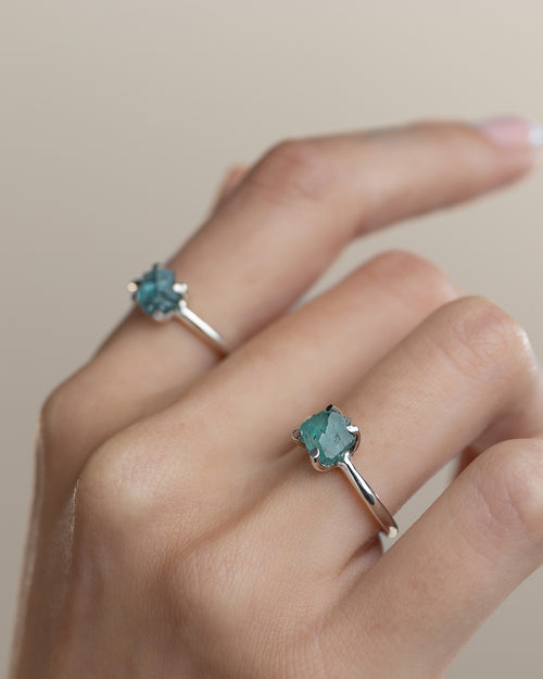 Sterling Silver and Blue Tourmaline band ring
