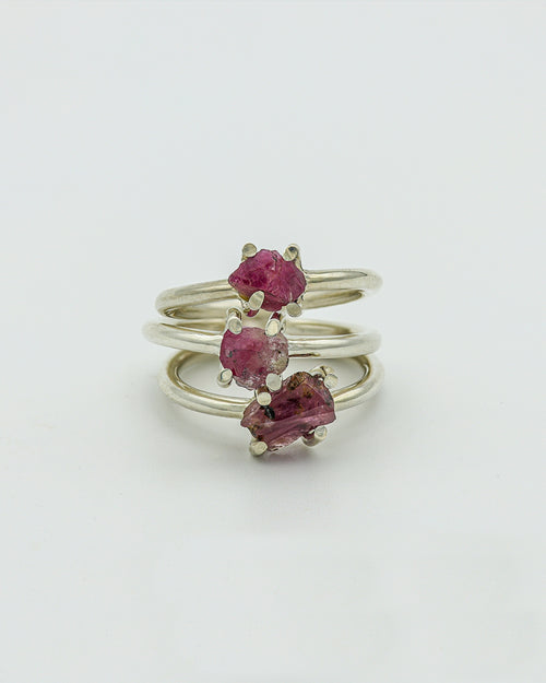 Sterling SIlver and Blue Sapphire Stacking RIngs