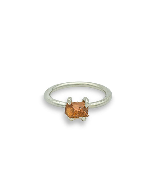 RAFU APPU Sterling SIlver and Spessartine Stacking RIng