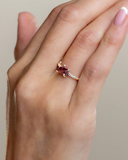 Pink Tourmaline band ring Sterling Silver Bronze Gold