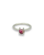 Sterling SIlver and Ruby Stacking RIng