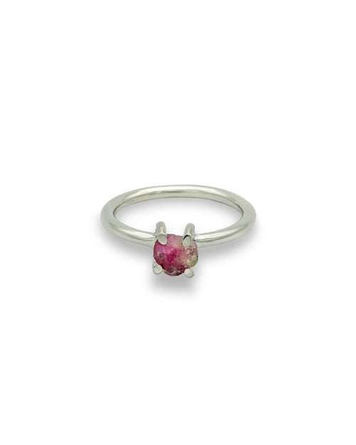 Sterling SIlver and Ruby Stacking RIng